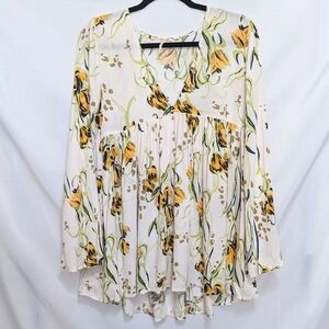 Free People Bohemian Floral Tunic Top Size XS